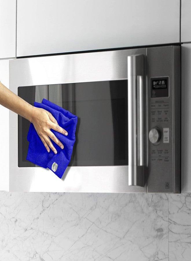 SOFTSPUN Microfiber Cleaning Cloths, 4pcs 30x30cms 340GSM Blue! Highly Absorbent, Lint and Streak Free, Multi -Purpose Wash Cloth for Kitchen, Car, Window, Stainless Steel, Silverware. - Image 3